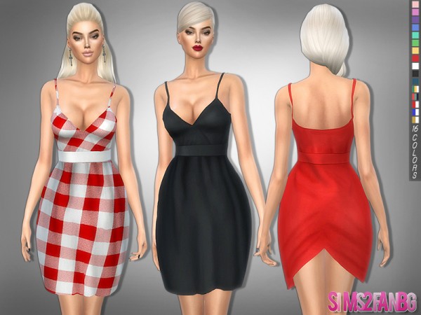  The Sims Resource: 239   V neck dress with belt by sims2fanbg
