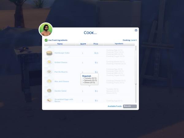  Mod The Sims: Cooking & Ingredients Overhaul by graycurse