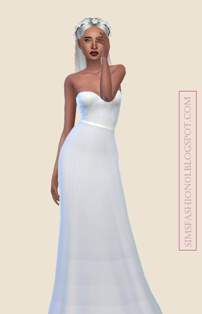 Sims Fashion 01: Floral Wedding Dress