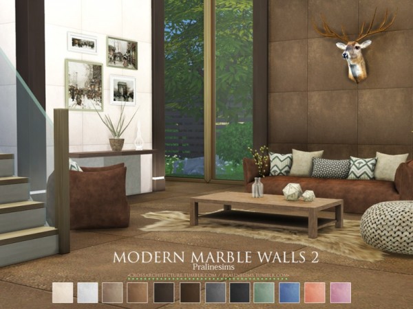  The Sims Resource: Modern Marble Walls 2 by Pralinesims