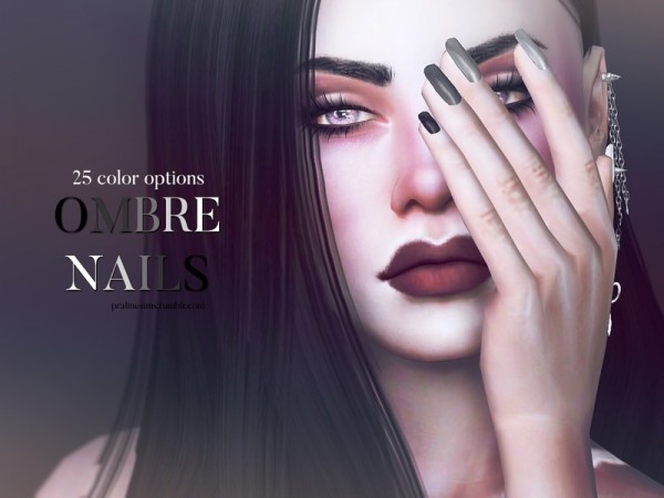  The Sims Resource: Ombre Nails N16 by Pralinesims