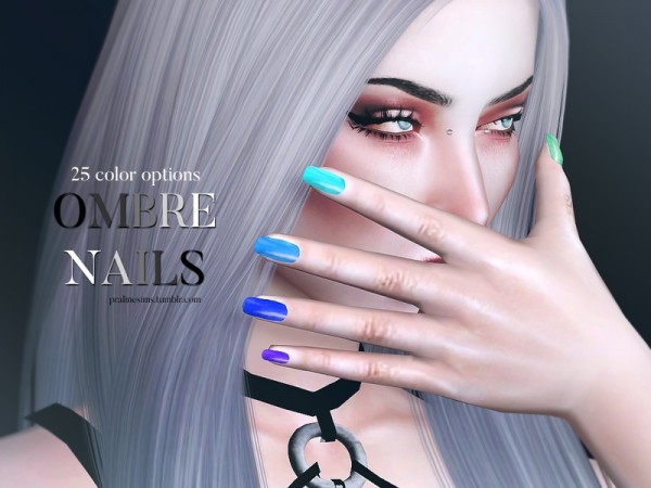  The Sims Resource: Ombre Nails N16 by Pralinesims