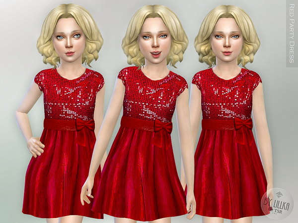  The Sims Resource: Red Party Dress by lillka