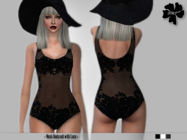  The Sims Resource: Mesh Bodysuit with Lace by IzzieMcFire