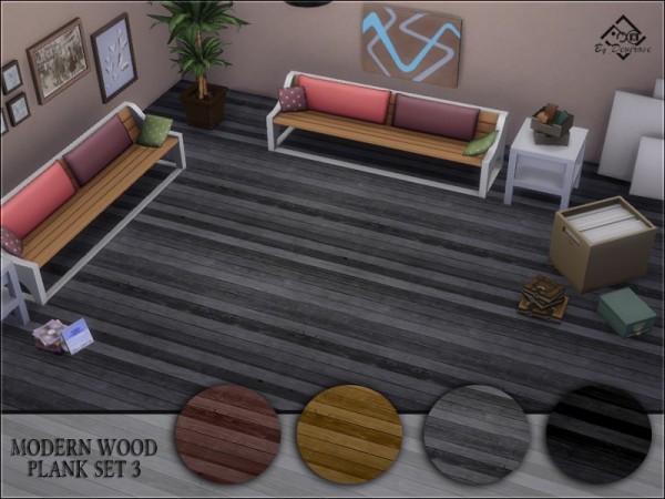  The Sims Resource: Modern Wood Plank Set 3 by Devirose