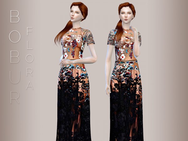  The Sims Resource: Flora gown by Bobur