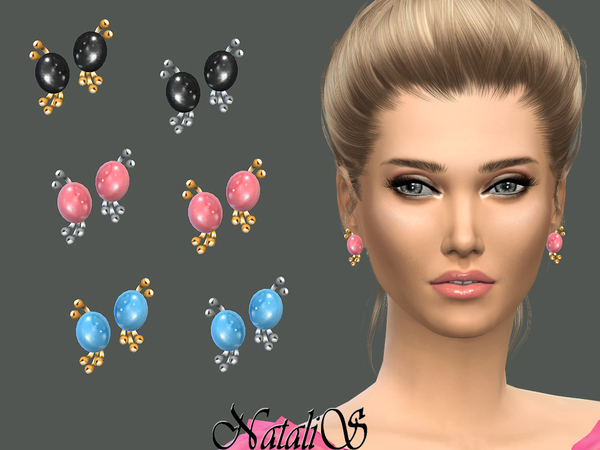  The Sims Resource: Gemstone stud earrings by NataliS