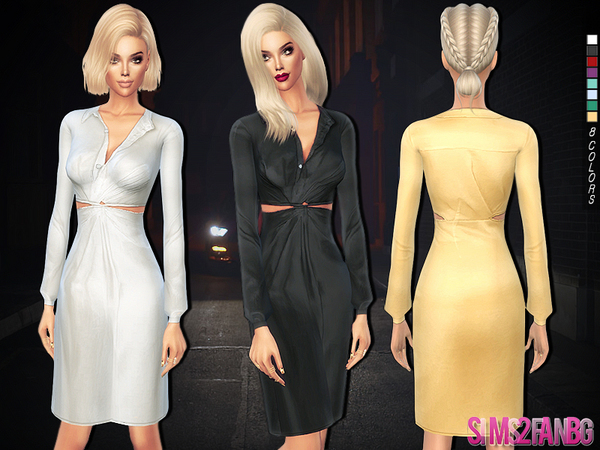  The Sims Resource: 233   Satin medium dress by sims2fanbg