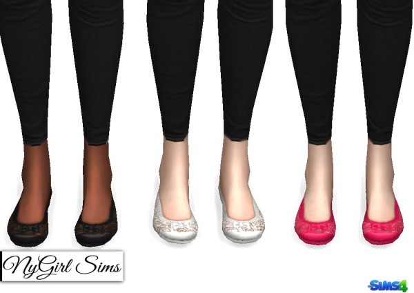  NY Girl Sims: Lace and Bow Ballet Flats