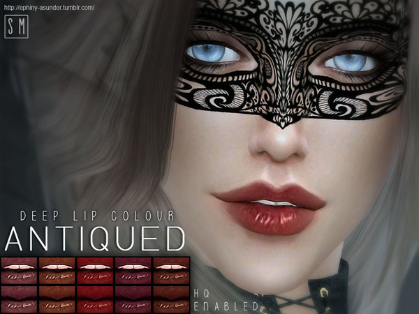  The Sims Resource: Antiqued   Lip Colour by Screaming Mustard