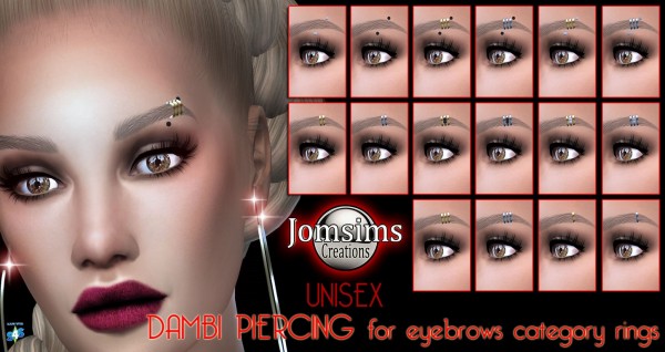  Jom Sims Creations: Dambi piercing eyebrows set