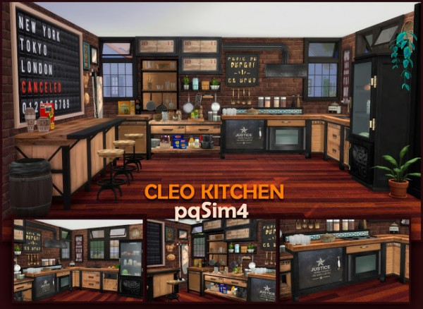  PQSims4: Cleo Kitchen Industrial Style
