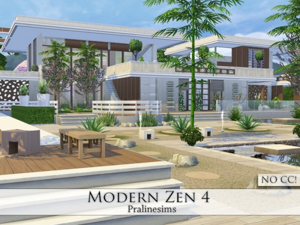  The Sims Resource: Modern Zen 4 house by Pralinesims