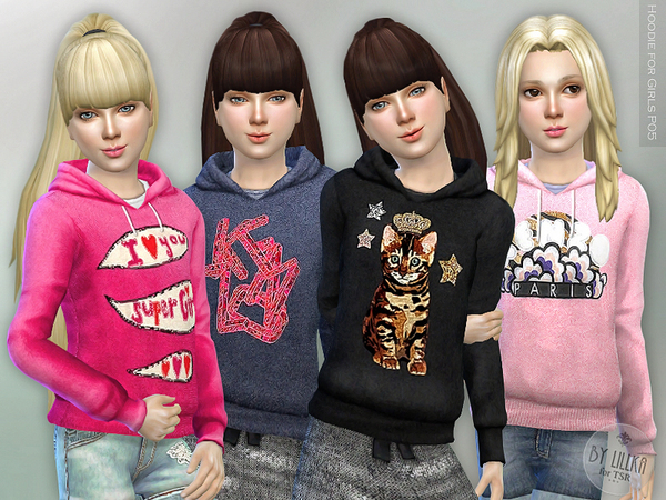  The Sims Resource: Hoodie for Girls P05 by lillka