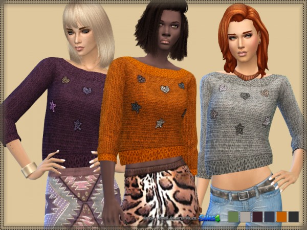  The Sims Resource: Sweater Stars & Heart by bukovka