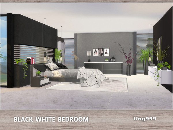  The Sims Resource: Black White Bedroom by ungg999