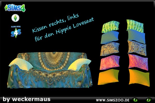  Blackys Sims 4 Zoo: Hippie Loveseat pillow by weckermaus