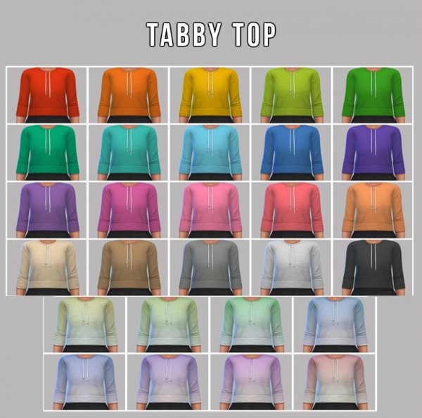  Simsworkshop: Tabby top 28 colors by maimouth