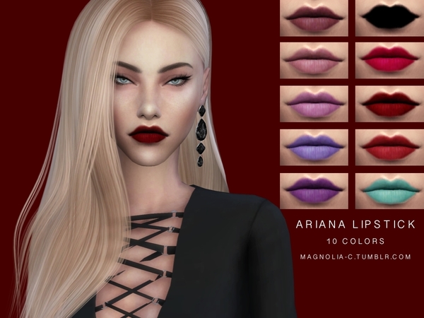  The Sims Resource: Ariana lipstick by magnolia cc