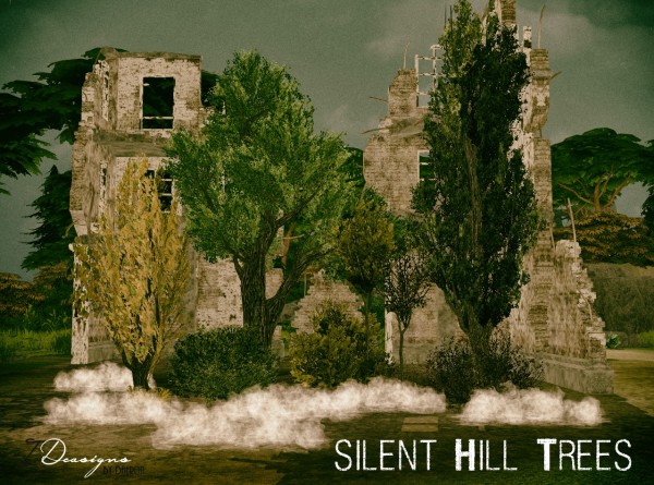  Sims 4 Designs: Gwenkes Silent Hill Trees and Shrubs
