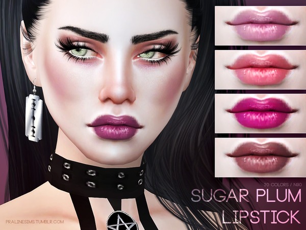  The Sims Resource: Sugar Plum Lipstick N90 by Pralinesims
