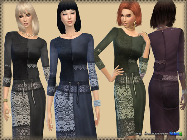  The Sims Resource: Patchwork Dress by Bukovka