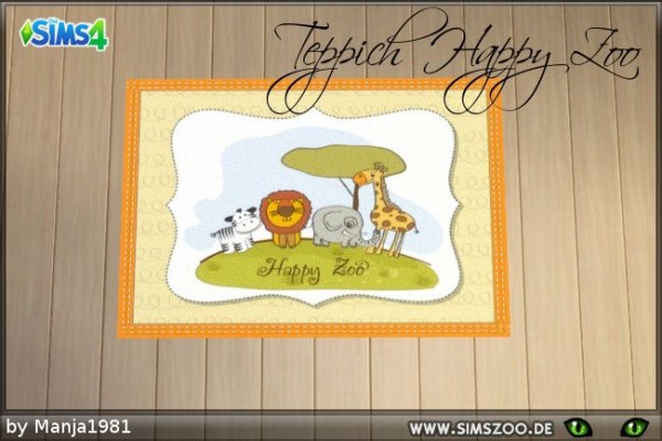  Blackys Sims 4 Zoo: Happy Zoo rug by Manja1981