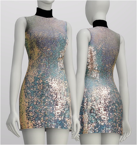  Rusty Nail: Seuquined silk turtleneck dress