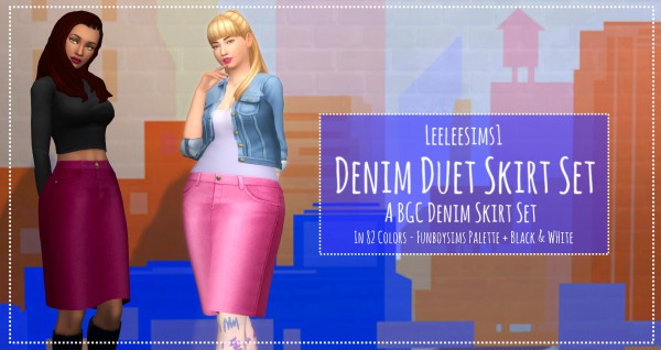  Simsworkshop: Denim Duet skirt by leeleesims1