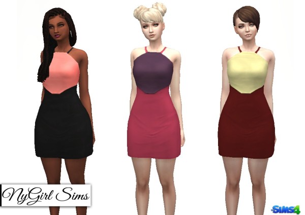  NY Girl Sims: Folded Crop Mini Dress