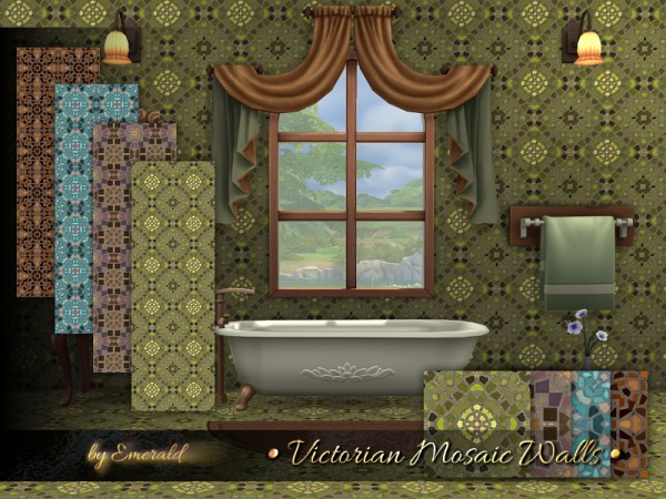  The Sims Resource: Victorian Mosaic Walls by emerald