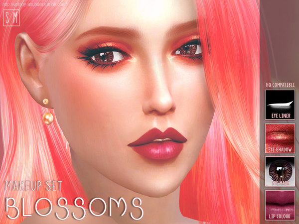  The Sims Resource: Blossoms   Makeup Set by Screaming Mustard