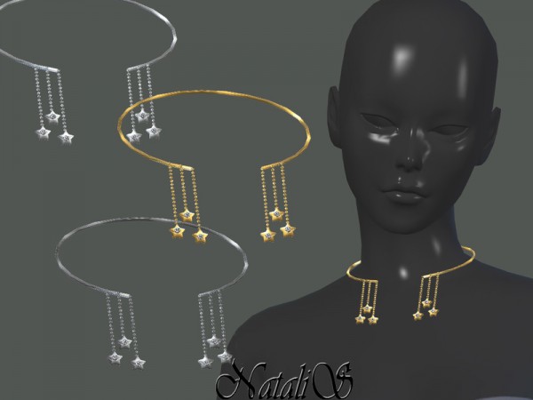  The Sims Resource: Unlocked choker with chains and stars by NataliS