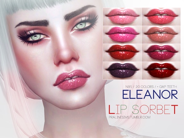 The Sims Resource: Eleanor Lip Sorbet N95 by Pralinesims