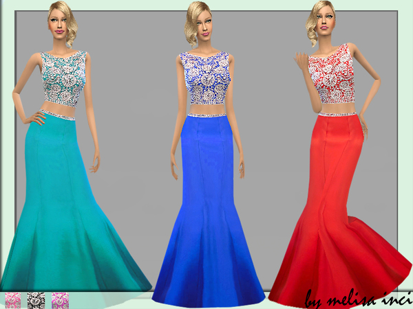  The Sims Resource: Two Piece Mermaid Dress by melisa inci