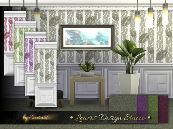  The Sims Resource: Leaves Design Stucco by emerald