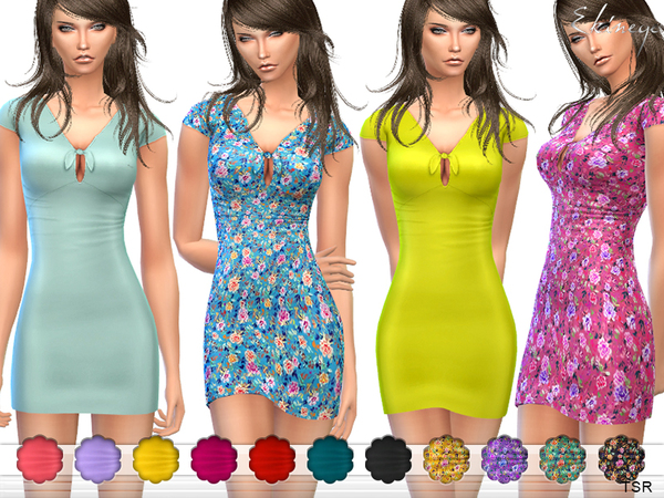 The Sims Resource: Bow Tie Detail Dress by ekinege