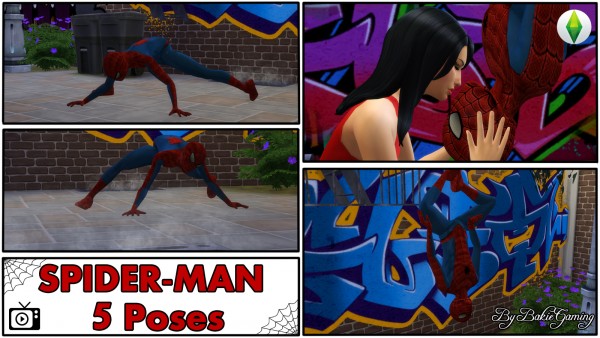  Mod The Sims: Pose Pack   Spider Man by Bakie