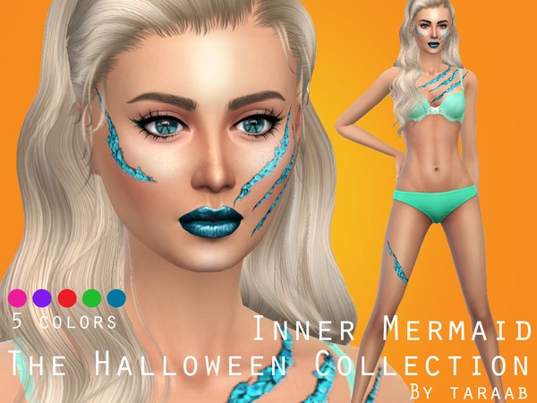  The Sims Resource: The Halloween Collection   Inner Mermaid Body Makeup