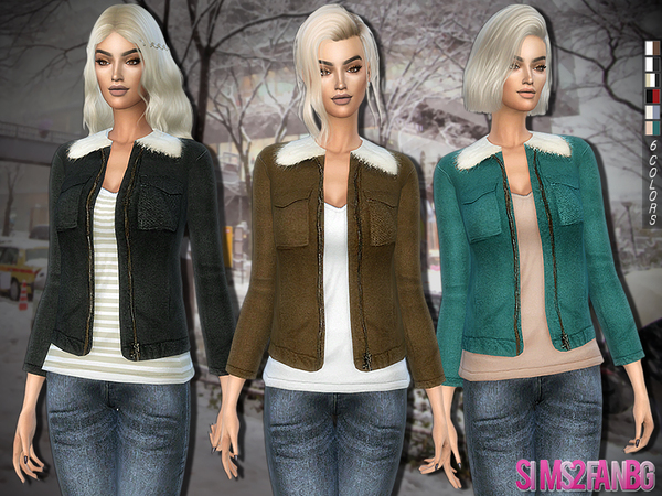  The Sims Resource: 252   Jacket with soft faux fur collar by sims2fanbg