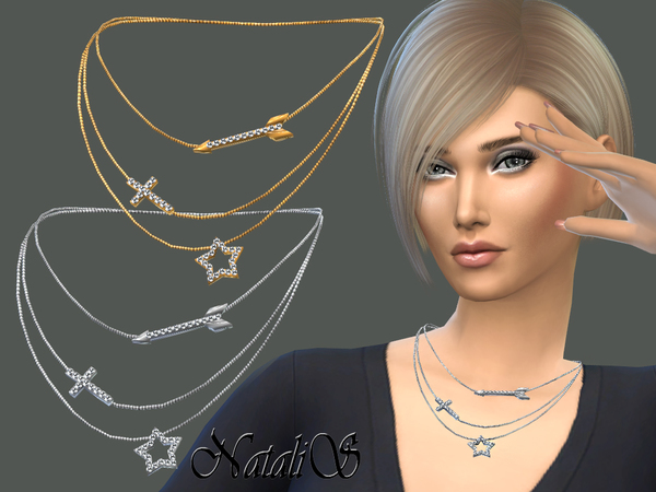  The Sims Resource: Pretty Layered Necklace by NataliS