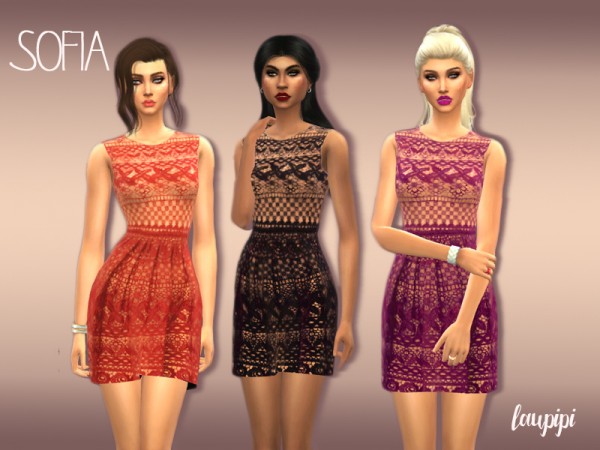  The Sims Resource: Sofia dress by laupipi