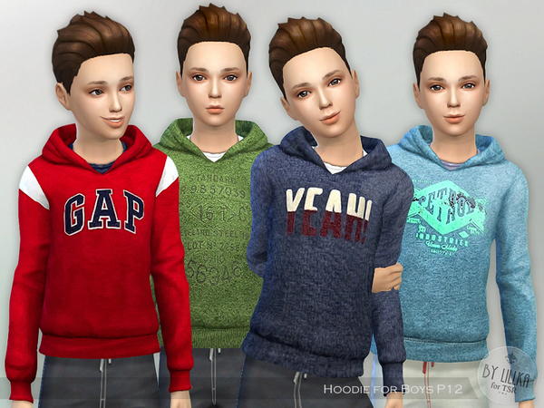 The Sims Resource: Hoodie for Boys P12 by lillka