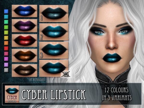  The Sims Resource: Cyber Lipstick by RemusSirion