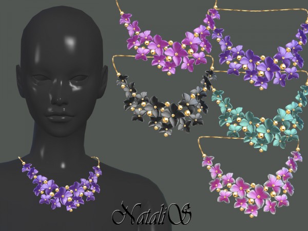  The Sims Resource: Massive flower necklace by NataliS