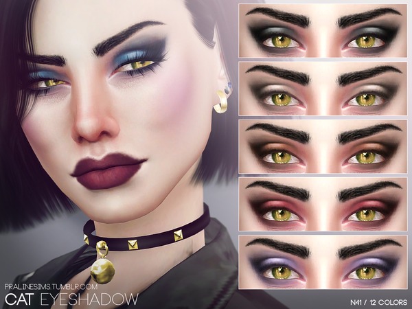  The Sims Resource: Cat Eyeshadow N41 by Pralinesims