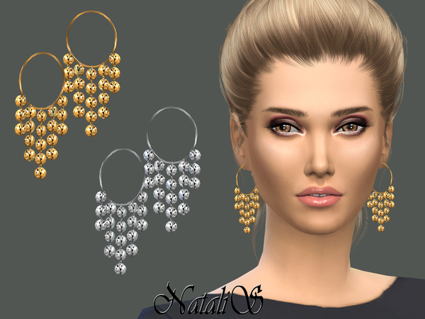  The Sims Resource: Ethnic Hammered Earrings by NataliS