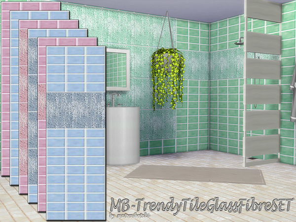  The Sims Resource: Trendy Tile Glass Fibre set by matomibotaki