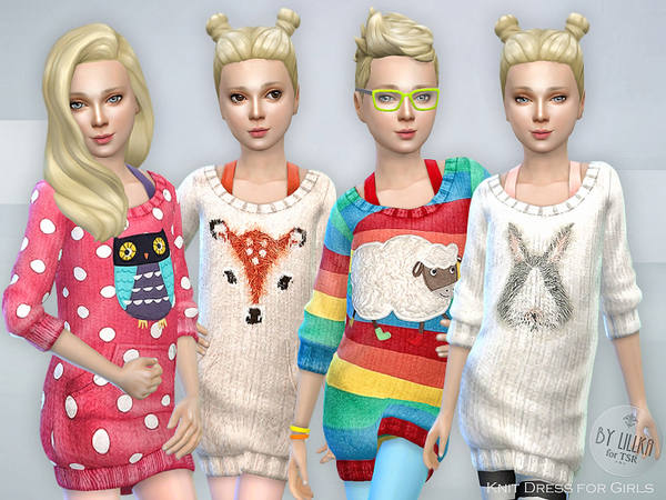 The Sims Resource: Knit Dress for Girls by lillka