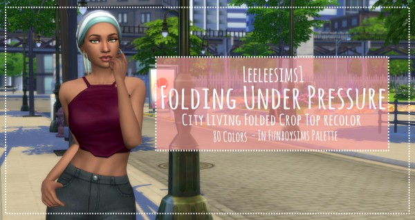  Simsworkshop: Folding Under Pressure Top by leeleesims1